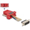 Adapter D-Sub 15-pin. męski do RJ45 żeńskie do montażu czerwony Delock 67109