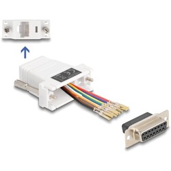 Adapter D-Sub 15-pin. żeński do RJ45 żeńskie do montażu biały Delock 67111