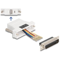 Adapter D-Sub 25-pin. męski do RJ45 żeńskie do montażu biały Delock 67114