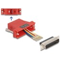Adapter D-Sub 25-pin. męski do RJ45 żeńskie do montażu czerwony Delock 67115