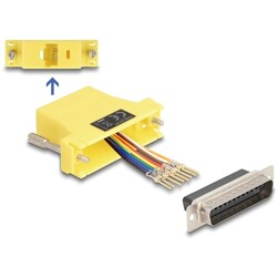 Adapter D-Sub 25-pin. męski do RJ45 żeńskie do montażu żółty Delock 67116