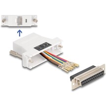 Adapter D-Sub 25-pin. żeński do RJ45 żeńskie do montażu biały Delock 67117