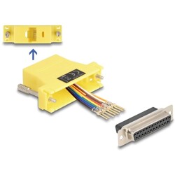 Adapter D-Sub 25-pin. żeński do RJ45 żeńskie do montażu żółty Delock 67119