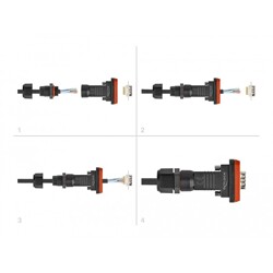 Złącze D-Sub HD 26-pin. żeńskie z wodoodporną obudową IP67 Delock 87809