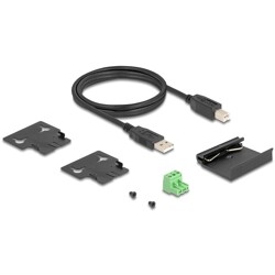 Hub przemysłowy 4x USB 2.0-A ESD 15kV montaż na szynie DIN Delock 60686