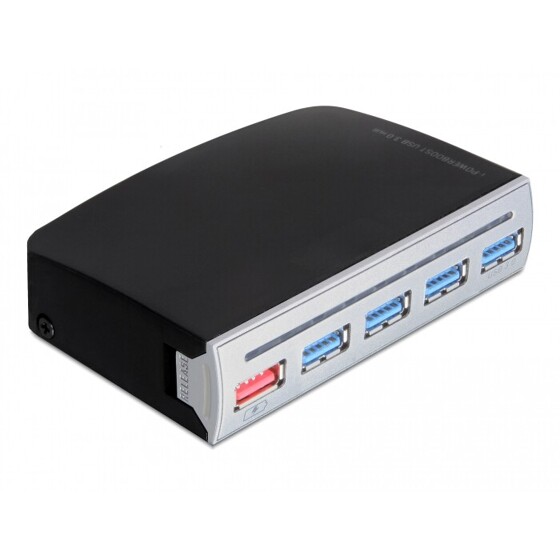 Hub USB 5Gbps 4-portowy + 1-portowy zasilacz USB montaż wewn./zewn. Delock 61898