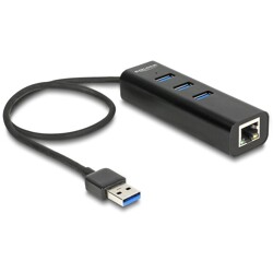 Hub 3x USB 3.0 + 1x Gigabit LAN 10/100/1000 Mbps Delock 62653