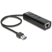 Hub 3x USB 3.0 + 1x Gigabit LAN 10/100/1000 Mbps Delock 62653