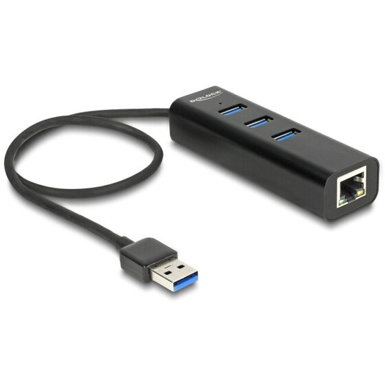 Hub 3x USB 3.0 + 1x Gigabit LAN 10/100/1000 Mbps Delock 62653