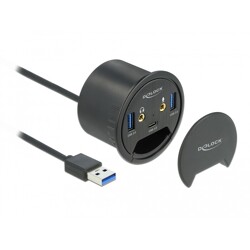 Hub biurkowy 3-portowy 1x USB-C + 2x USB-A + HD-Audio Delock 62794