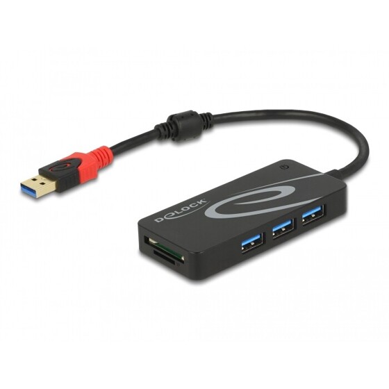 Hub zewnętrzny USB 3.2 Gen 1 5Gbps z USB-A - 3x USB-A + czytnik SD 2 gniazda Delock 62899