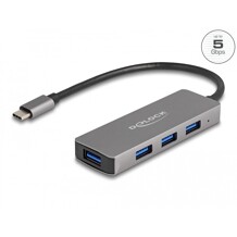 Hub 4-portowy USB 5Gbps z USB-C boczne porty USB-A Delock 63173