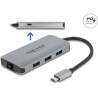 Hub USB 3.2 Gen 1 5Gbps 4-portowy + Gigabit LAN + Power Delivery Delock 63252