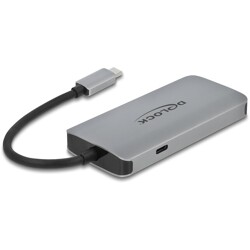 Hub USB 3.2 Gen 1 5Gbps 4-portowy + Gigabit LAN + Power Delivery Delock 63252