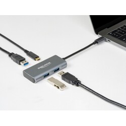 Zewnętrzny hub USB 10Gbps USB-C z 3x USB-A + 1x USB-C Delock 63261