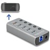 Hub USB 5Gbps 4x USB + port ładowania + USB-C PD 3.0 z przełącznikiem i podświetleniem Delock 63263