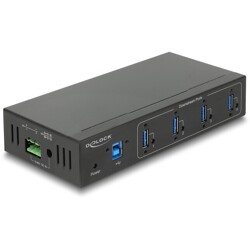 Zewnętrzny przemysłowy hub 4x USB 3.0-A ochrona ESD 15kV Delock 63309