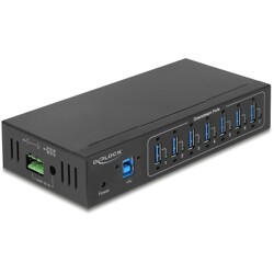 Zewnętrzny przemysłowy hub 7x USB 3.0-A ochrona ESD 20kV Delock 63311
