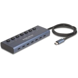 Koncentrator USB 5Gbps 7x USB-C z przełącznikiem PowerDelivery 20W Delock 63410