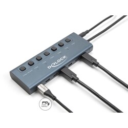 Koncentrator USB 5Gbps 7x USB-C z przełącznikiem PowerDelivery 20W Delock 63410