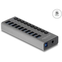 Hub zewnętrzny USB 5Gbps 10 portowy + przełącznik Delock 63670