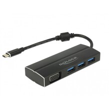 Adapter USB 3.1 Gen 1 USB-C na 3x USB 3.0-A + VGA (DP Alt Mode) Delock 63932