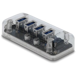 Przezroczysty hub zewnętrzny USB 3.0 4 porty Delock 64087