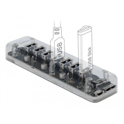 Przezroczysty hub zewnętrzny USB 3.0 7 portów Delock 64088