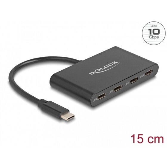 Hub USB 3.2 Gen 2 USB-C 4x USB-C 10Gbps Delock 64129