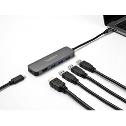 Hub USB-C 3x USB + HDMI 4K Power Delivery 85W Delock 64171