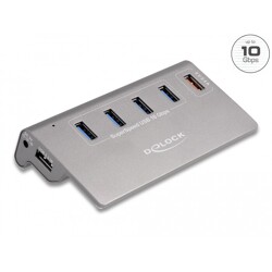 Hub USB 10Gbps 4x USB-A z funkcją szybkiego ładowania z zasilaczem Delock 64182