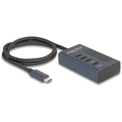 Hub USB 10Gbps 4x USB-C PowerDelivery 20W ze wskaźnikiem zasilania Delock 64189