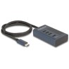 Hub USB 10Gbps 4x USB-C PowerDelivery 20W ze wskaźnikiem zasilania Delock 64189