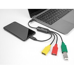 Hub kablowy USB 2.0 USB-C 3x USB-A żeński + 1x USB-C męski 4-portowy Delock 64203