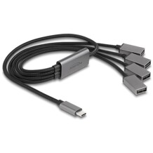 Hub kablowy USB 2.0 4-portowy USB-C przew&oacute;d 60cm Delock 64210