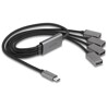 Hub kablowy USB 2.0 4-portowy USB-C przewód 60cm Delock 64210