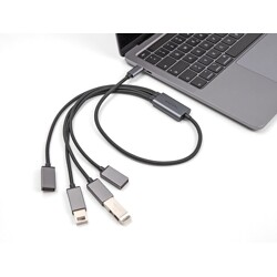 Hub kablowy USB 2.0 4-portowy USB-C przewód 60cm Delock 64210
