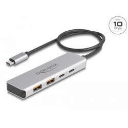 Hub USB 10Gbps USB-C 2x USB-A + 2x USB-C przewód 35cm Delock 64230