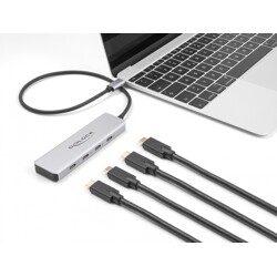 Hub USB 10Gbps USB-C 4x USB-C żeńskie przewód 35cm Delock 64231