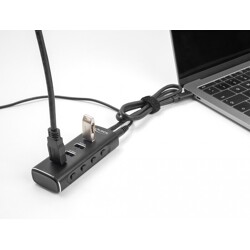 Hub USB 10Gbps 4-portowy USB-C z przełącznikami portów przewód 60cm Delock 64233