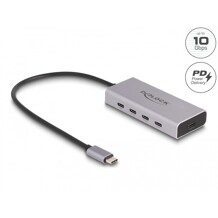 Hub USB 10Gbps USB-C 4x USB-C + USB-C PD 85W przew&oacute;d 30cm Delock 64235