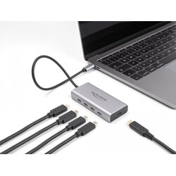 Hub USB 10Gbps USB-C 4x USB-C + USB-C PD 85W przewód 30cm Delock 64235