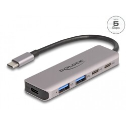 Hub USB 5Gbps 2x USB-C + 2x USB-A złącze USB-C Delock 64239