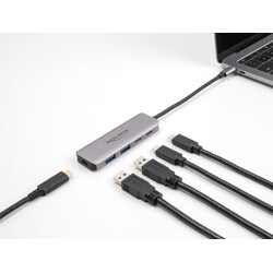 Hub USB 5Gbps 2x USB-C + 2x USB-A złącze USB-C Delock 64239