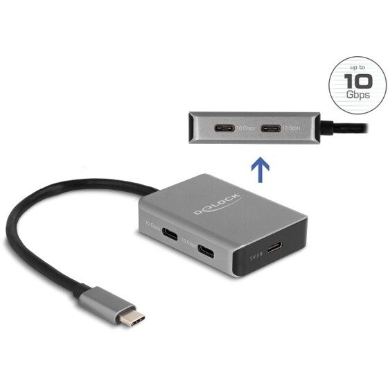 Hub USB 10Gbps USB-C 4-portowy Delock 64249