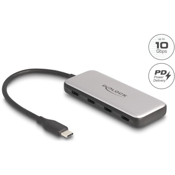 Hub USB 10Gbps USB-C 4x USB-C żeńskie + PD 85W Delock 64261