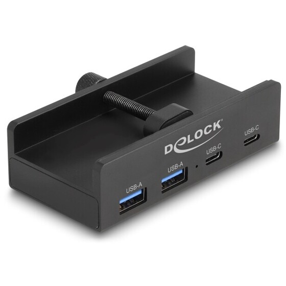 Zewnętrzny hub USB 5Gbps 4-portowy 2x USB-A + 2x USB-C ze śrubą zabezpieczającą Delock 64262