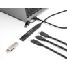 Cienki hub USB 4-portowy 3x USB 5Gbps typ C + 1x USB 5Gbps typ A wejście USB-C lub USB-A Delock 64272