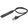 Cienki hub USB 4-portowy 3x USB 5Gbps typ C + 1x USB 5Gbps typ A wejście USB-C lub USB-A Delock 64272