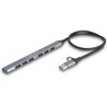 Cienki hub USB 7-portowy 1x USB 5GbpsA + 6x USB 2.0-A wejście USB-C lub USB-A Delock 64273